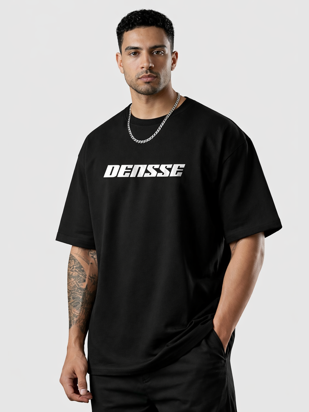Black Plain Oversized T-shirt for Men